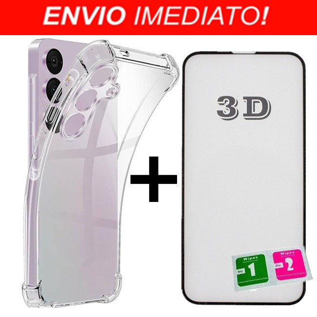 Capa Capinha Anti Shock + Película De Vidro 3D Samsung Galaxy A14 A24 A34 A35 A54