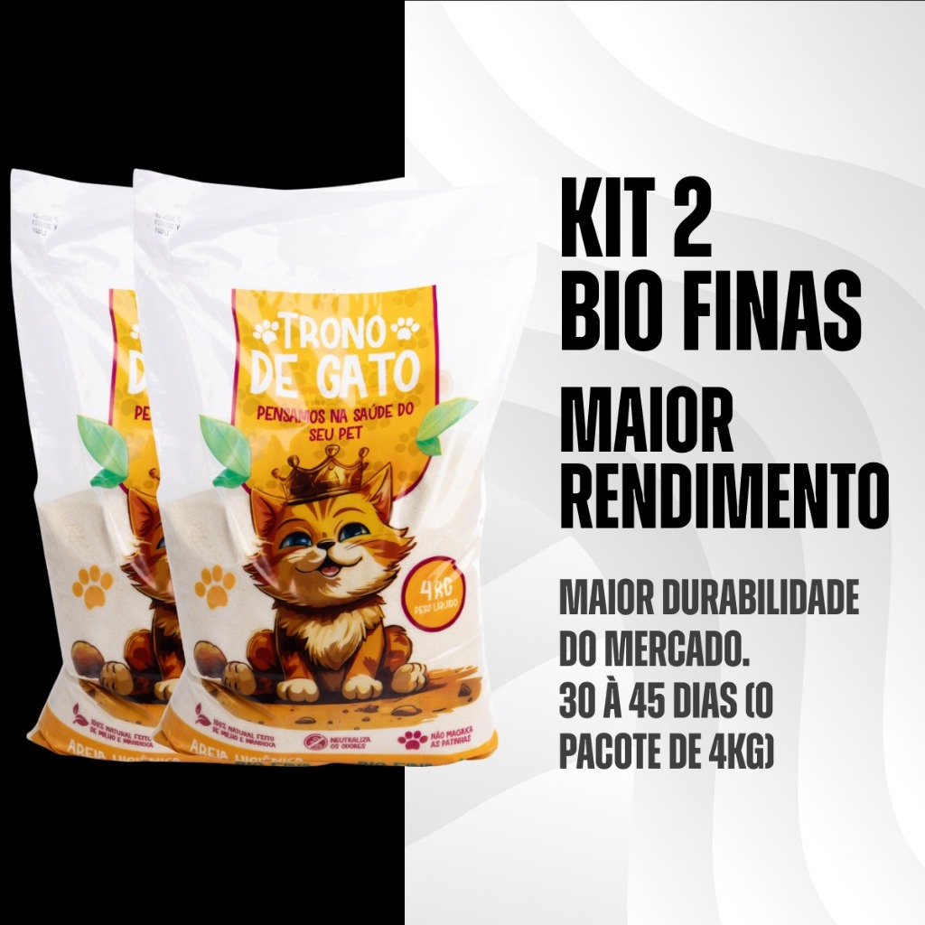 Kit 2 Areias Biodegradável Bio Fina