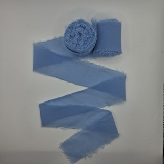 Fita Chiffon Azul Serenity Rústica para Laço e Convites | Fita Artesanal 5 Metros em Oferta na Shopee