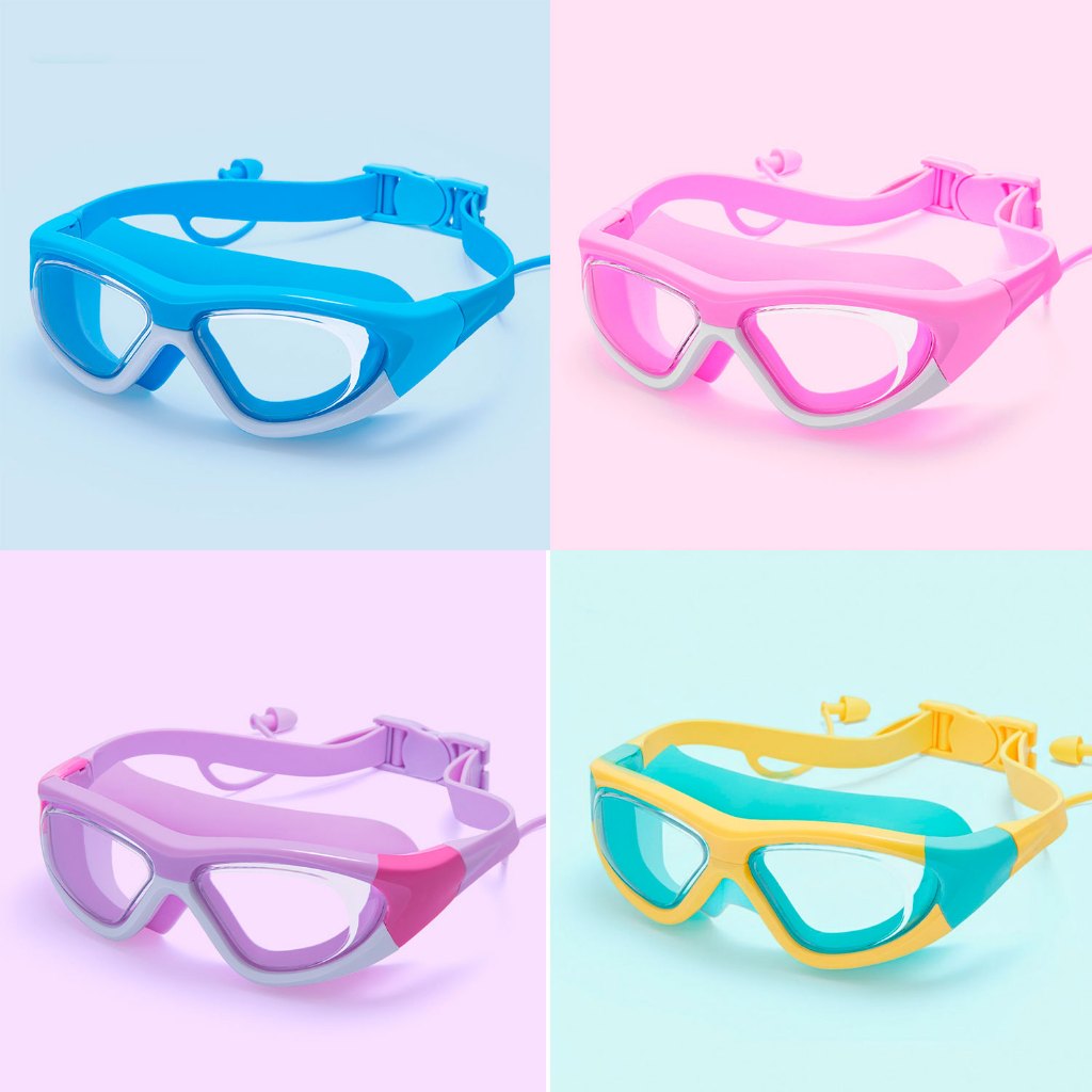 Óculos de Natação Infantil com Protetor de Ouvido para Crianças em Oferta na Shopee