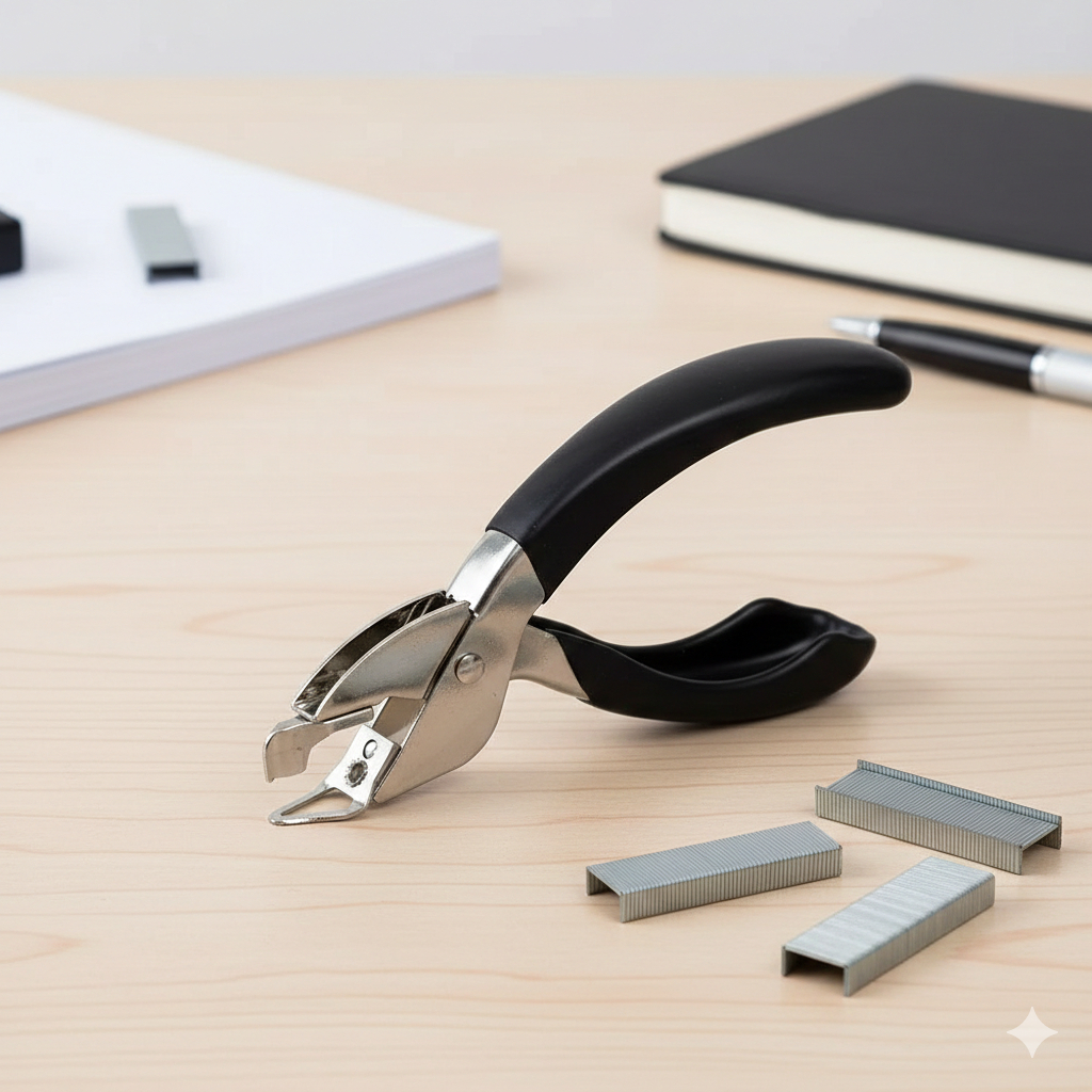 Extrator De Grampo De Metal Cabo Emborrachado 24/6 E 26/6