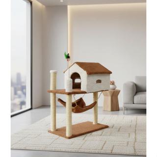 Arranhador Gato Casa Dois Andares com Rede  Playground em Oferta na Shopee