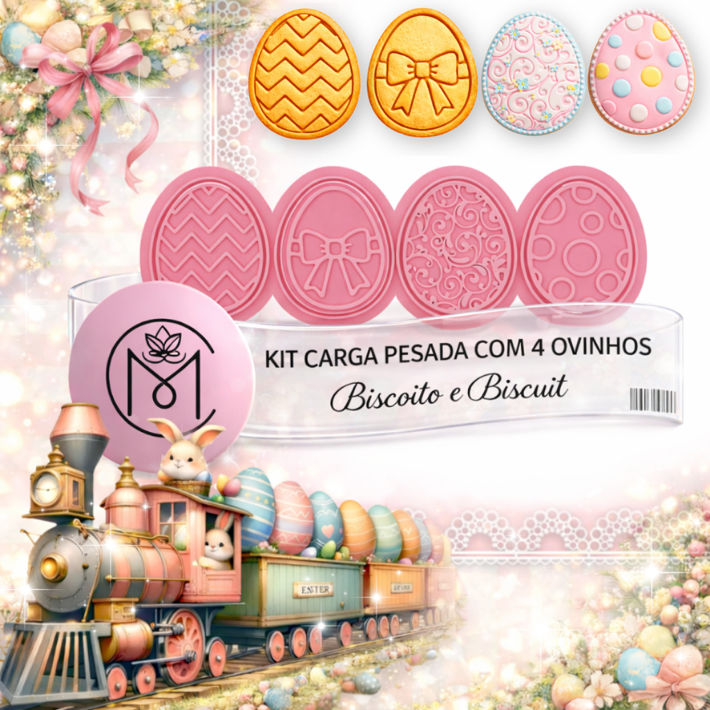 Cortador Carimbo Biscoito Biscuit Pasta Americana Massinha Pascoa Régua Ovinhos 4cm