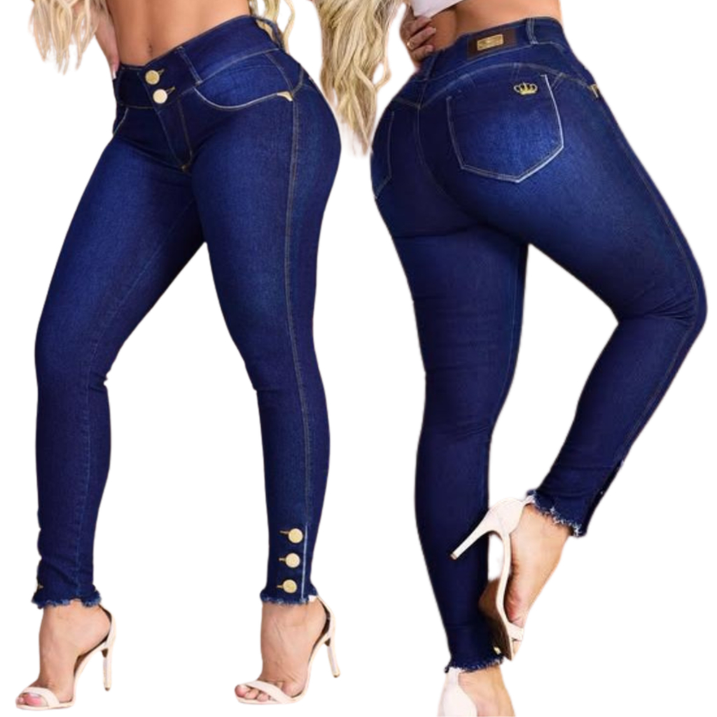 Calça Jeans Feminina Skinny Elastano Modeladora Levanta Bumbum Cintura Alta Lycra Modelagem lipo Premium em Oferta na Shopee