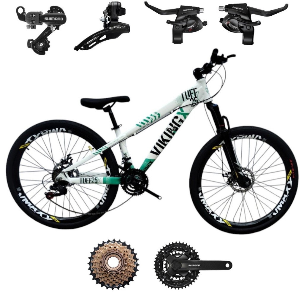 Bicicleta Viking A-26 Tuff 25 Shimano 21V Freio a Disco Suspensão MTB