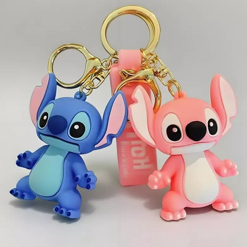 Chaveiros 3d Stitch Angel Silicone Personagem