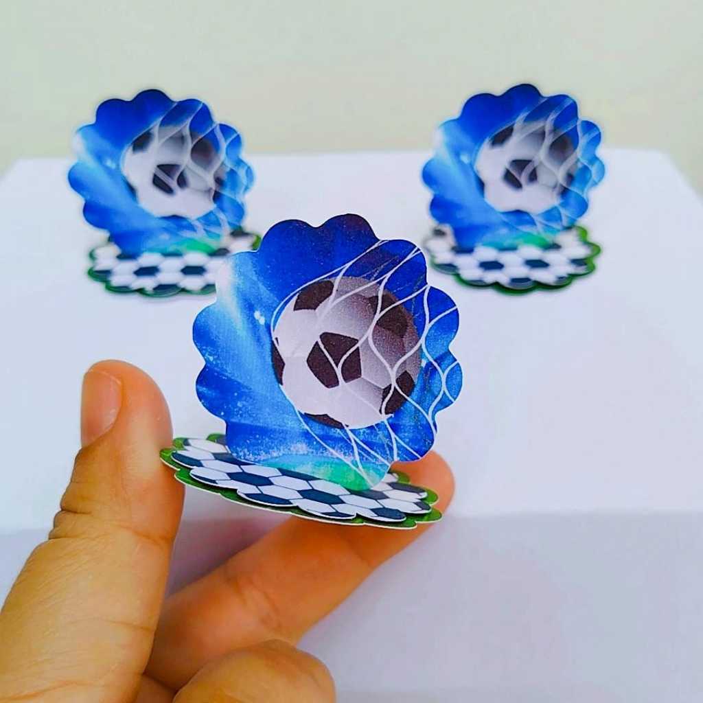 Kit Aplique 3D, 10, 20, 30 ou 40 und. Tag FUTEBOL AZUL  Personalizados Lembrancinhas Festa infantil | Aniversário