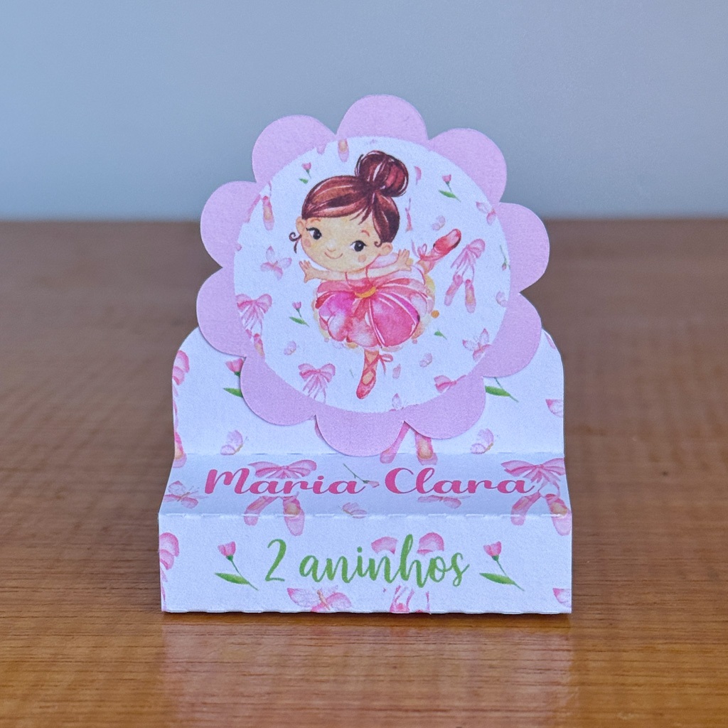 Porta Bis Duplo Personalizado BAILARINA ROSA // MENINA Lembrancinhas para Festas Aniversário
