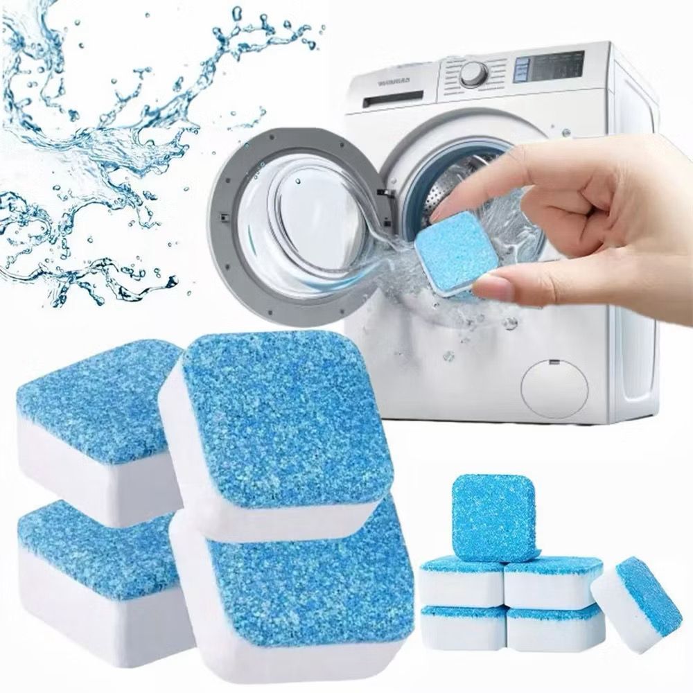 Kit pastilhas limpa maquina de lavar 8,10,12 uni-  Remove mau cheiro e higieniza o tambor em Oferta na Shopee