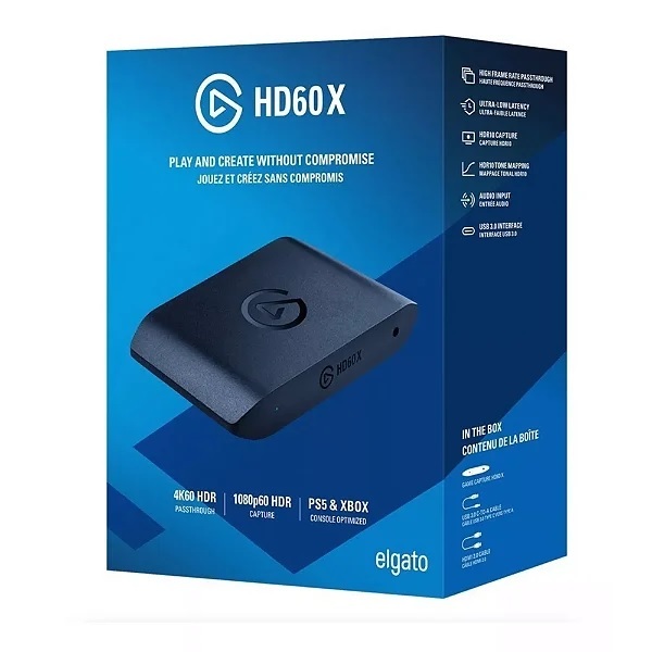 Placa de Captura Elgato HD60 X 4K PS5 / PS4 / Xbox / Switch - Novo e Lacrado