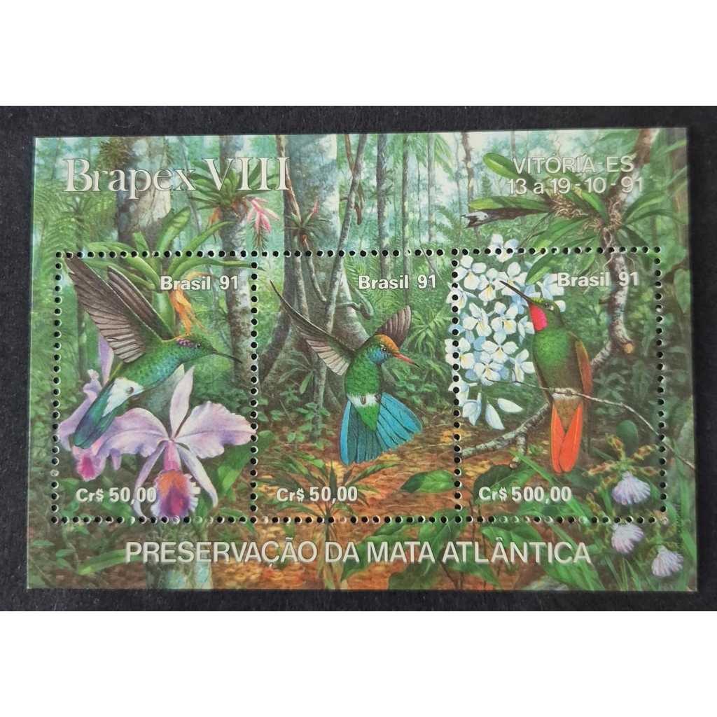 Bloco selo dos correios B88-Preservação da mata atlântica - Filatelia