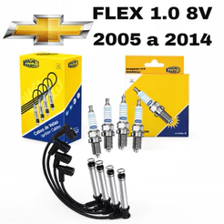 Kit Cabo e Vela Ignição Corsa Celta Prisma Flex 1.0 2005 ate 2014