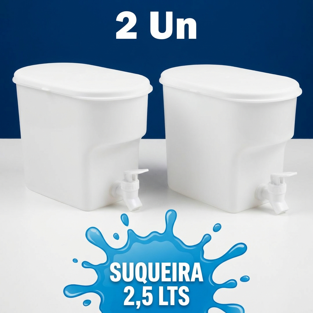 Kit 2 Suqueiras Dispenser de Bebidas Geladeira Suco Agua Saborizada Recepção Clinica Área Lazer
