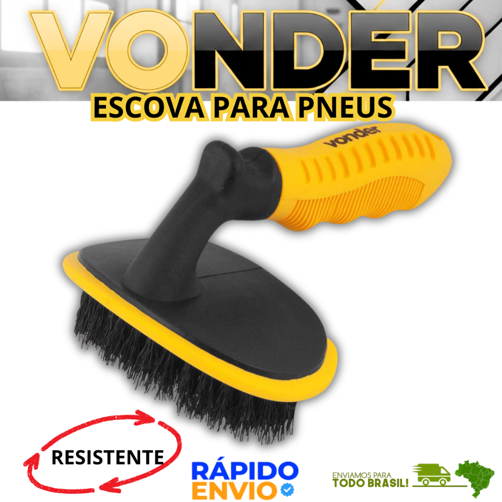Escova Para Limpeza De Pneus Vonder Resistente Uso em Carro Moto Bike Caminhão Premium Top em Oferta na Shopee