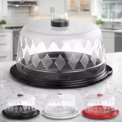Queijeira com Tampa Transparente em Plástico Prática Higiênica Várias Cores Pratica Moderna Queijo Resistente