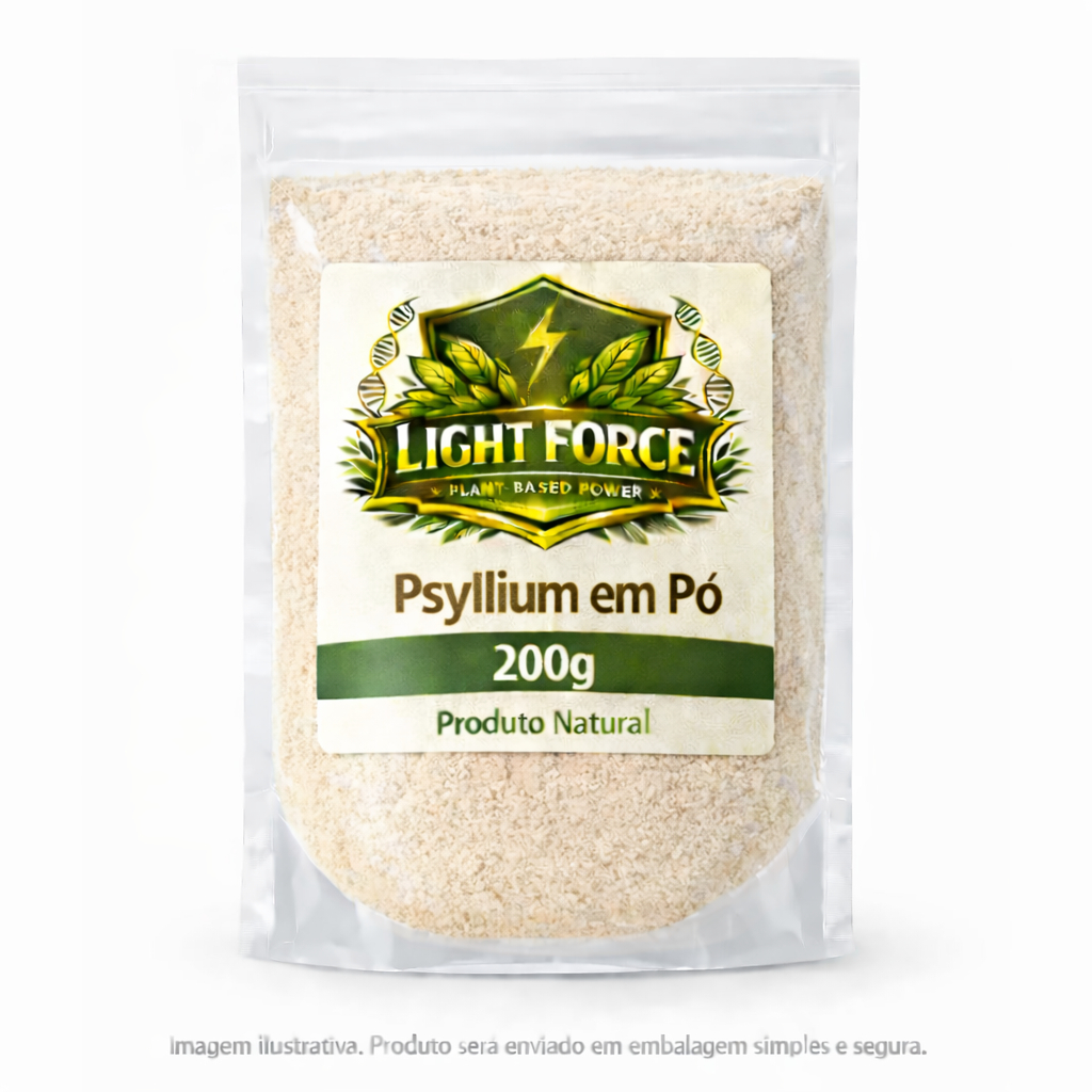Psyllium em Pó 80% Premium Puro Alta Qualidade Sem Aditivos Com Laudo Técnico 1kg 500g 250g 100g | Light Force