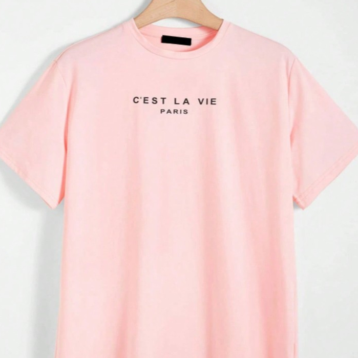 Camiseta Básica Masculina Streetwear Ces't La Vie Paris Camisa Feminina Minimalista Lançamento