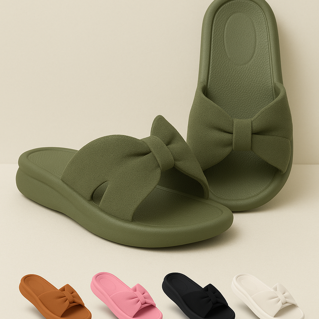 Chinelo Feminino Slide Nuvem Sandalia Confortavel Laço Borboleta Delicada