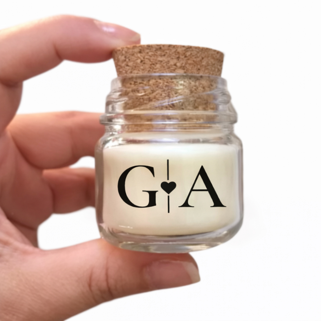 Adesivo Transparente 4,5x2cm para Velas Personalizado Nome ou Frase Casamento Maternidade Noivado