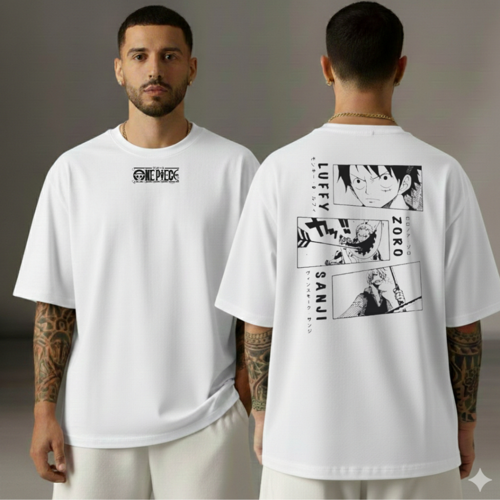 Camiseta Oversized 100% Algodão Fio Estampada Anime Streetwear Unissex Manga Curta Casual Confortável Premium P ao GG