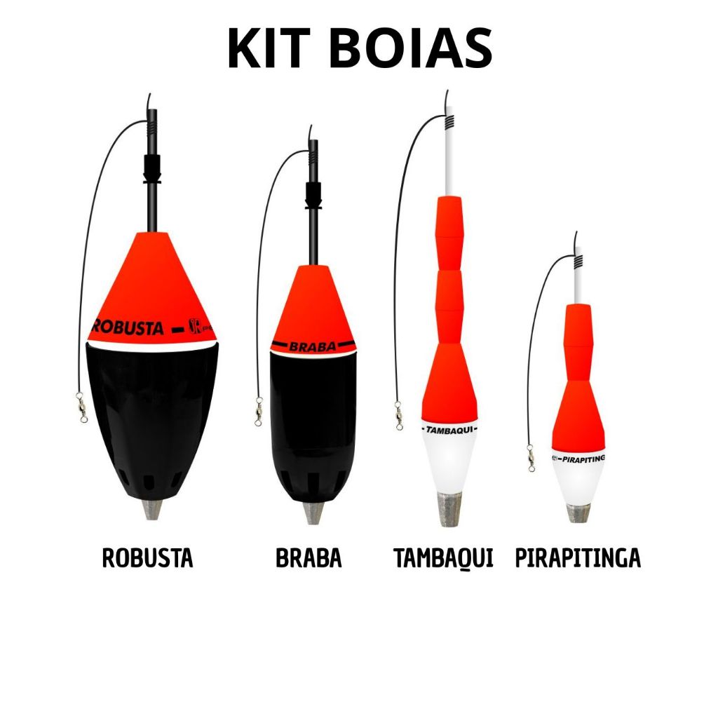 Kit c/2 boias cevadeiras +2 torpedos(pino) JRpesca (robusta + braba + tambaqui +pirapitinga)vermelho