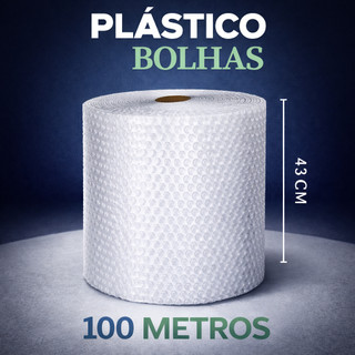 Plástico Bolha - Bobina 43 cm X 100 Mts E-commerce 25 Micras Bolha
