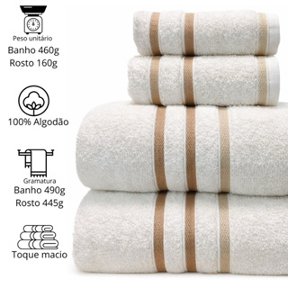 Jogo de Toalhas de Banho ( 2 Banho 2 Rosto )100% Algodão Macia Grossa Grande em Oferta na Shopee