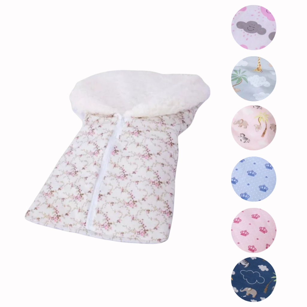 Saco de Dormir Inverno Sherpa Quentinho Dupla Face Percal