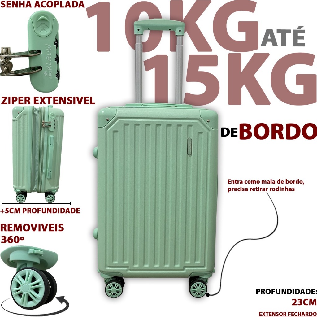 Mala De Viagem De Bordo Duplo Ziper N17 N18 N19 N20 N21 Roda Dupla em Oferta na Shopee