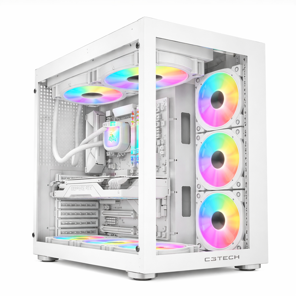 CPU GAMER - XEON 2673 v4 + RX 580 8GB  + 64GB RAM + WORKSTATION AQUARIOS BRANCO 