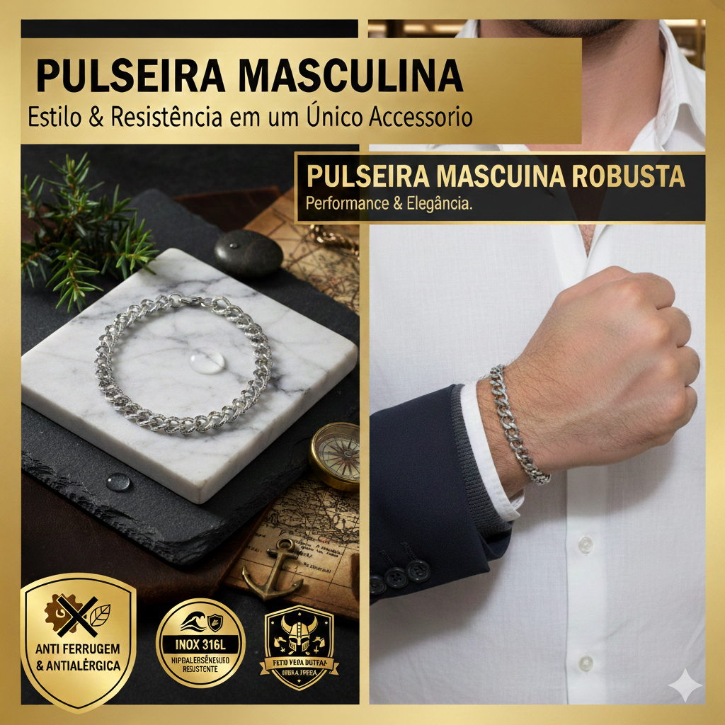 Bracelete Pulseira Masculina feminina unissex Em Aço Anti-alérgico Elegante