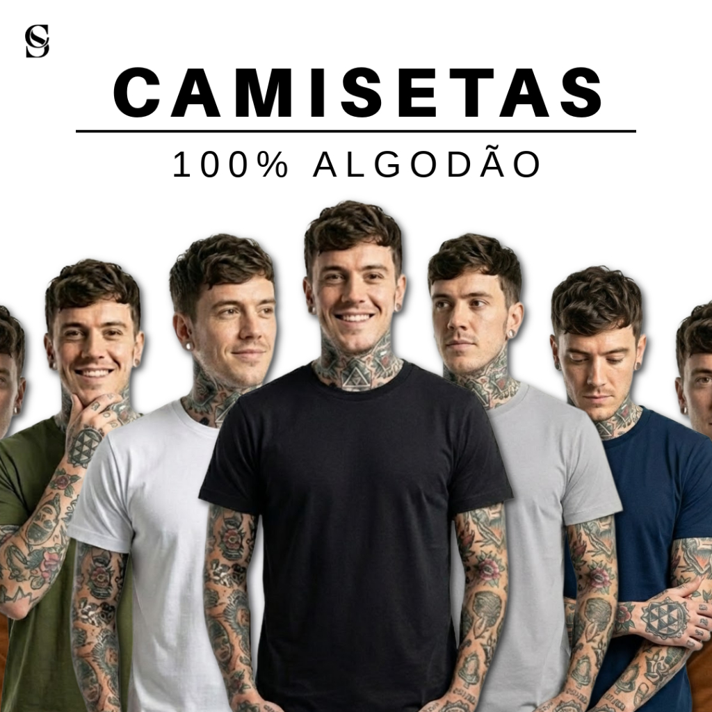 Camiseta Básica Algodão Masculina Feminina Marrom branca preta cores 100% Algodão Gola Redonda Lisa