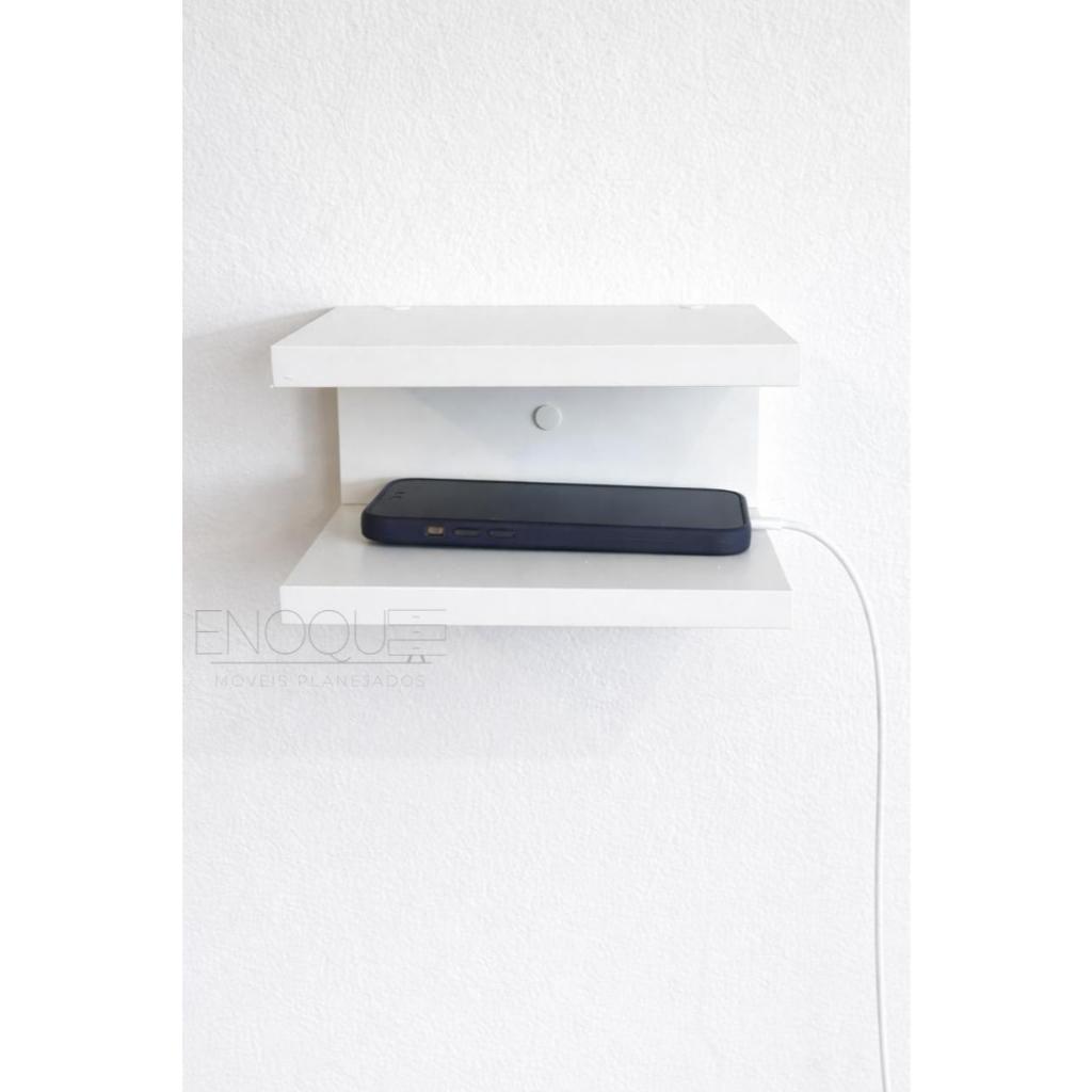 suporte de parede para carregar  celular em mdf multifuncional
