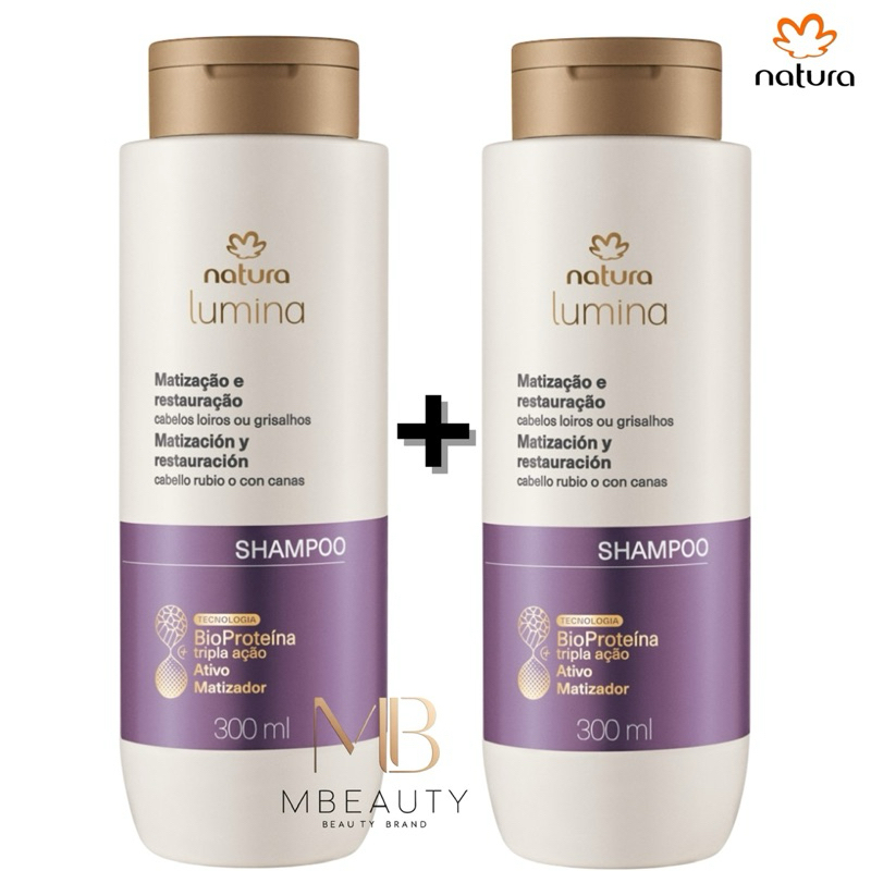 Shampoo Matização e Restauração Lumina Natura Cabelos  Loiros Grisalhos Mechados.