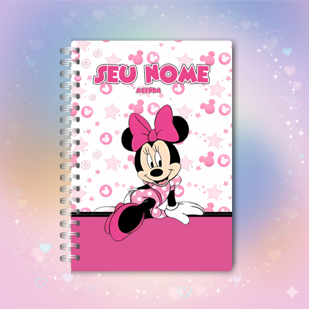 Agenda Minnie Mouse Rosa Personalizada em Oferta na Shopee