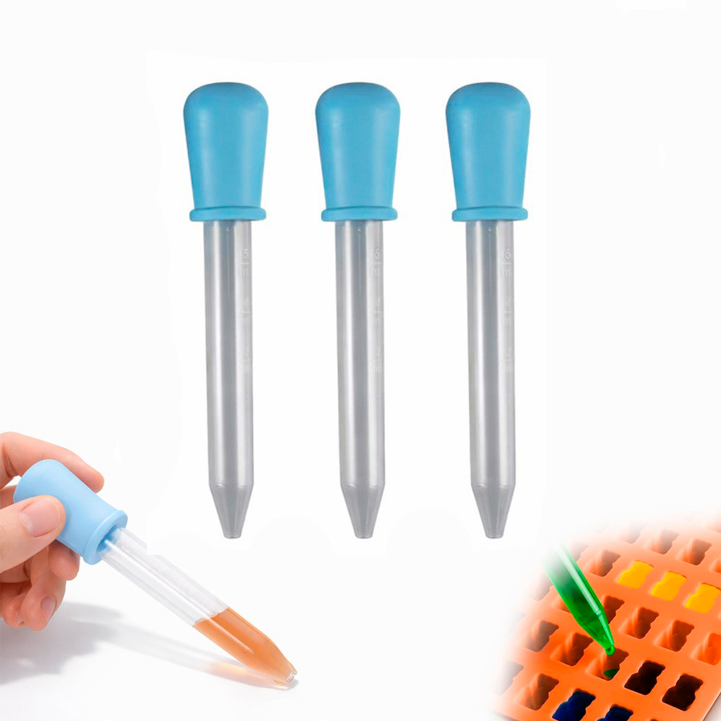 Conta-Gotas De Silicone Pipeta Dosadora 5ml Resina Educativa Pedagógico Coordenação Motora Medidor Líquido Com Marca