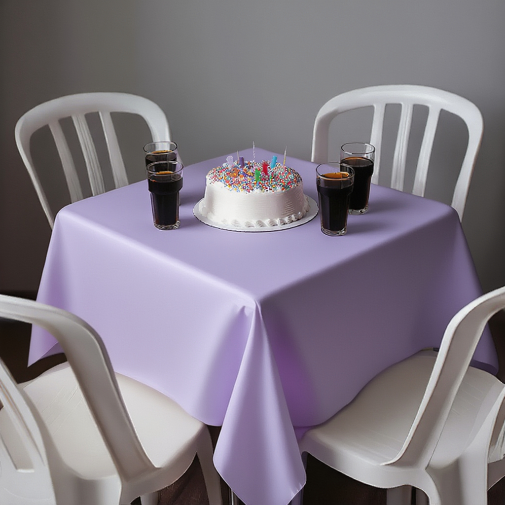 Kit 10 Toalhas de Mesa Lilás com Caimento de TNT 1,40m x 1,40m - Forro de Mesa Decoração Festa