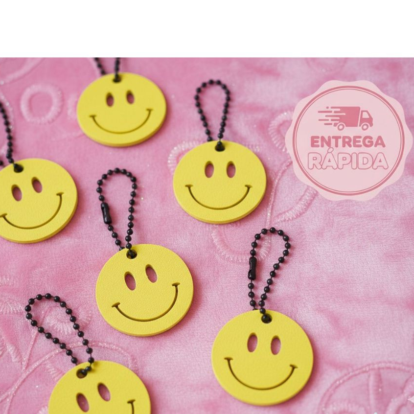 Chaveiros Smiley Decorativo – Chaveiro Emoji Colorido para Bolsa e Chaves