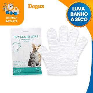 Luva de Banho a Seco Descartáveis Umedecidas  Para Pet Higienização 6 Unidades em Oferta na Shopee
