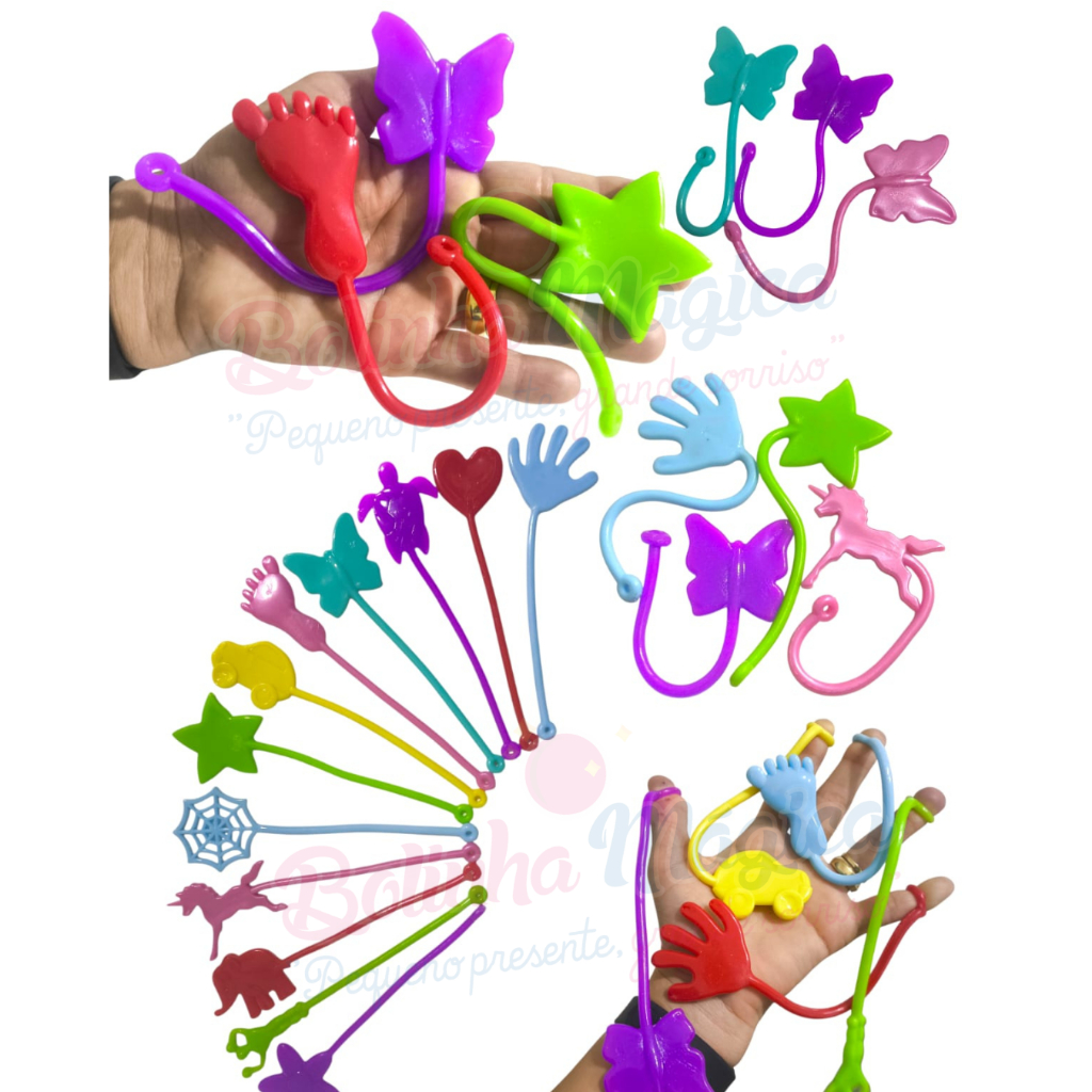 50 Geleca Gruda Pega Tazo Estica Puxa Para Kit Festa Brinquedo Infantil Prenda Lembrancinha Prenda em Oferta na Shopee