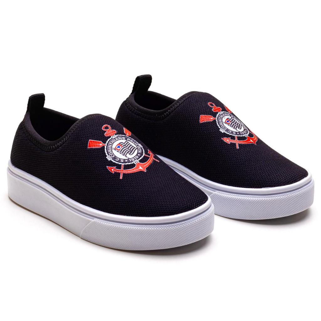 Tênis Infantil Slip On Timão Menino Menina Confortável Leve Sem Cadarço Fácil de Calçar — imagem 2 de 2