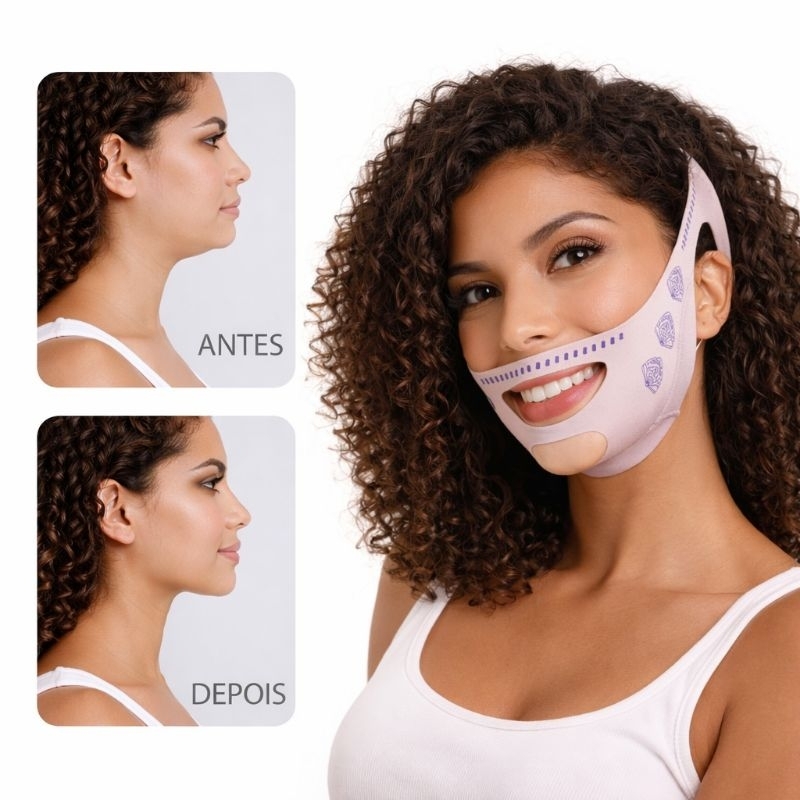 Máscara Lifting V-Line | Cinta Facial para Afinar o Rosto | Efeito Modelador e Reafirmante em Oferta na Shopee