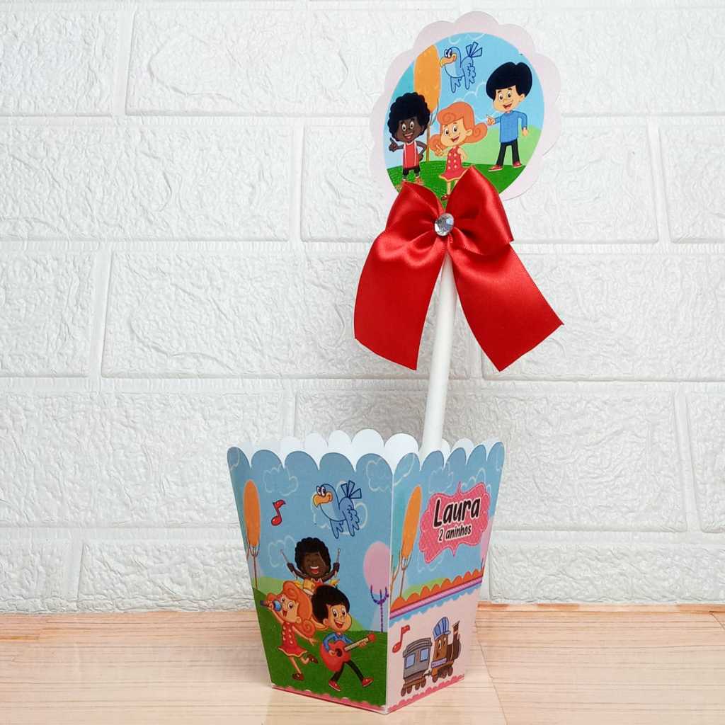 Centro de Mesa Personalizada - Cachepô - Semi-Montadas - Lembrancinha para Festas - 3 Palavrinhas Menina