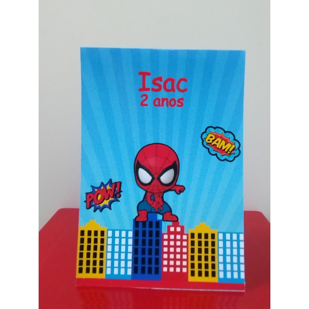 Plaquinha de Mesa HOMEM ARANHA BABY Personalizada - Centro de Mesa Lembrancinha para festa infantil