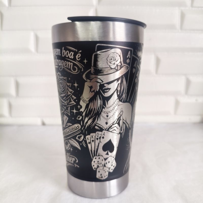 Copo Térmico 473ml - Maria Navalha - Gravação a laser Personalizado. em Oferta na Shopee