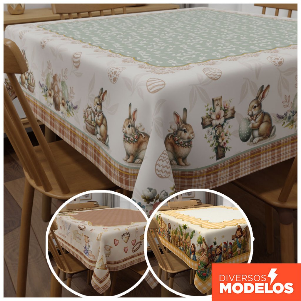 Toalha de Mesa Quadrada Páscoa Cristã Religiosa Oxford 1,40x1,40m - Decoração Mesa Posta em Oferta na Shopee