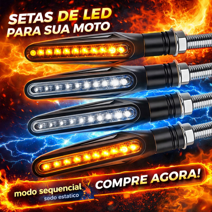 Kit 2/4 Peças Pisca Palito Slim De Seta Led Sequencial Esportiva Para Moto Amarelo Universal 12V