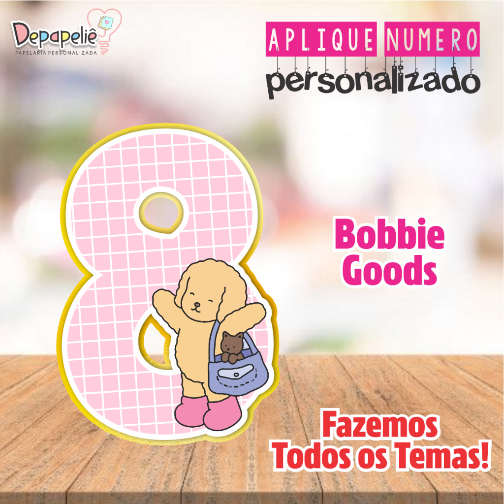10 Apliques Numeros Personalizados Bobie Goods Lembrancinha Caixinha 3D Aniversário Infantil Festa