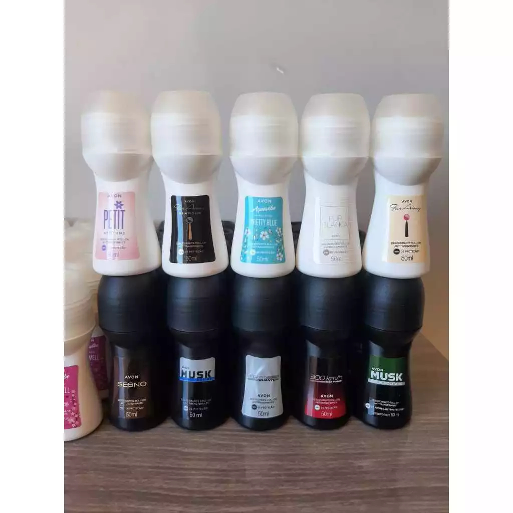 Kit com 5 ou 10 Desodorante Rollon 48h 50ml Avon feminino e masculino