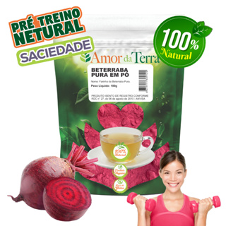 Farinha de Beterraba Pré Treino Natural 100% Pura | AMOR DA TERRA em Oferta na Shopee